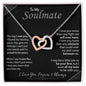 To My Soulmate | I Love You, Forever & Always - Interlocking Hearts necklace